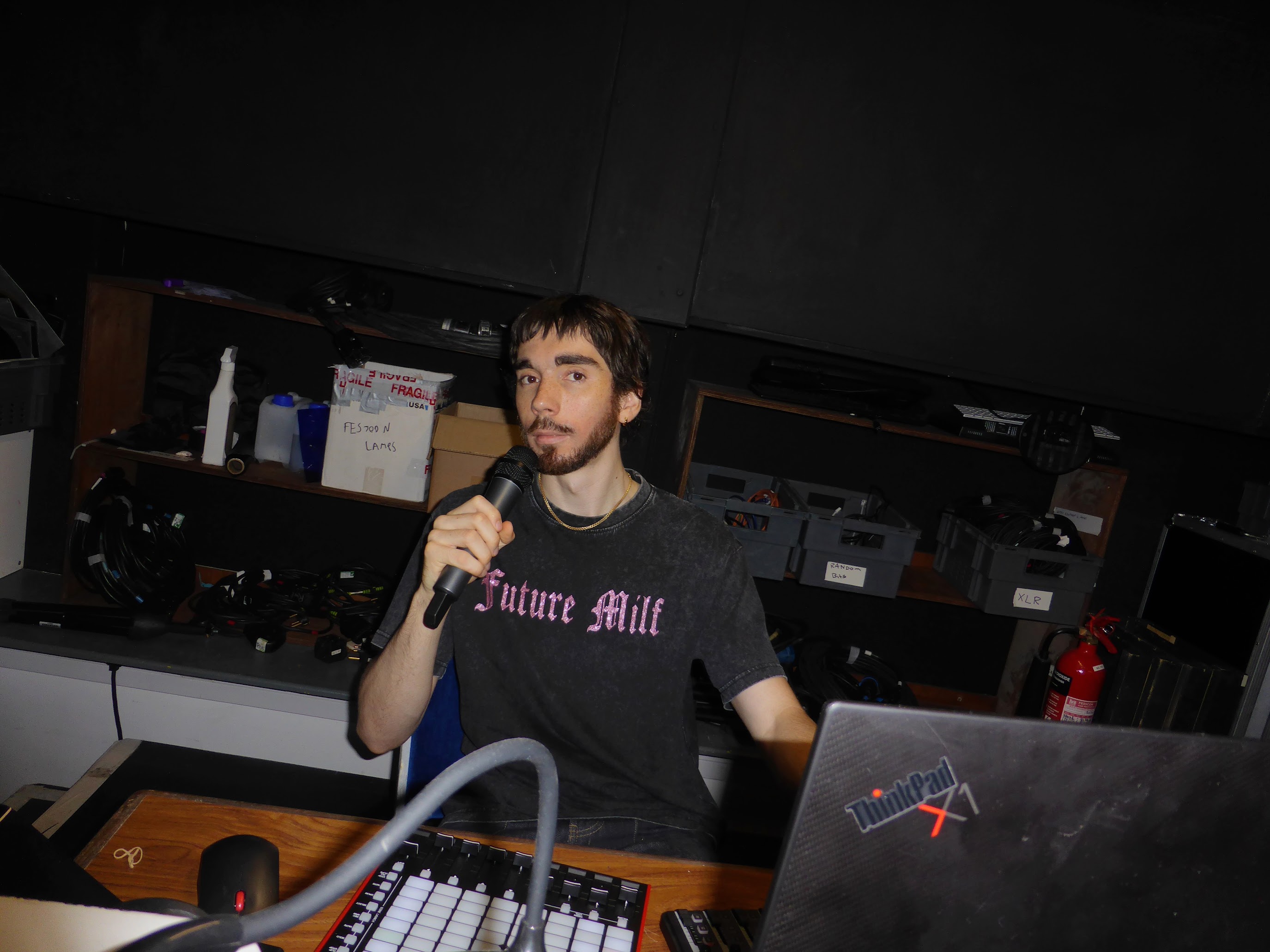 Isaac Orson Phillips in the booth